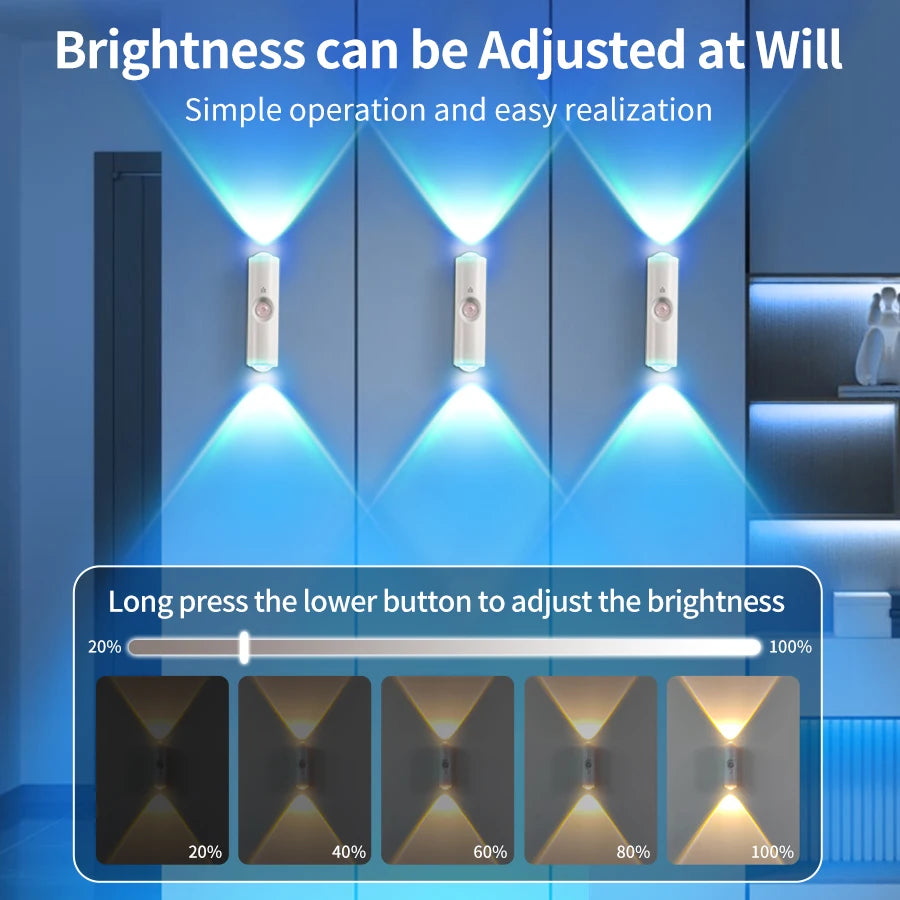 🌈 RGB Motion Sensor Wall Light — Magnetic Rechargeable LED Night Light