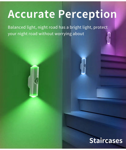 🌈 RGB Motion Sensor Wall Light — Magnetic Rechargeable LED Night Light