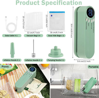 Mini Vacuum Sealer — USB Portable Food Sealing Machine with Pump &amp; Bags