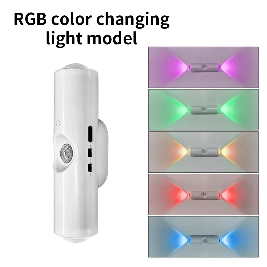 🌈 RGB Motion Sensor Wall Light — Magnetic Rechargeable LED Night Light