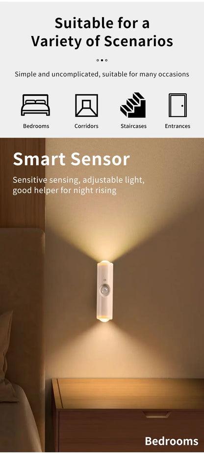 🌈 RGB Motion Sensor Wall Light — Magnetic Rechargeable LED Night Light