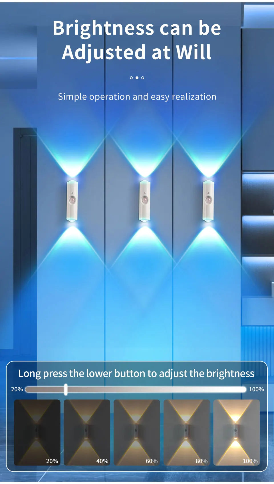 🌈 RGB Motion Sensor Wall Light — Magnetic Rechargeable LED Night Light