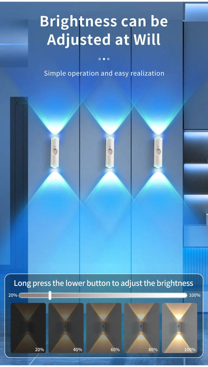 🌈 RGB Motion Sensor Wall Light — Magnetic Rechargeable LED Night Light