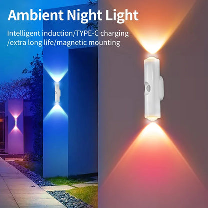 🌈 RGB Motion Sensor Wall Light — Magnetic Rechargeable LED Night Light